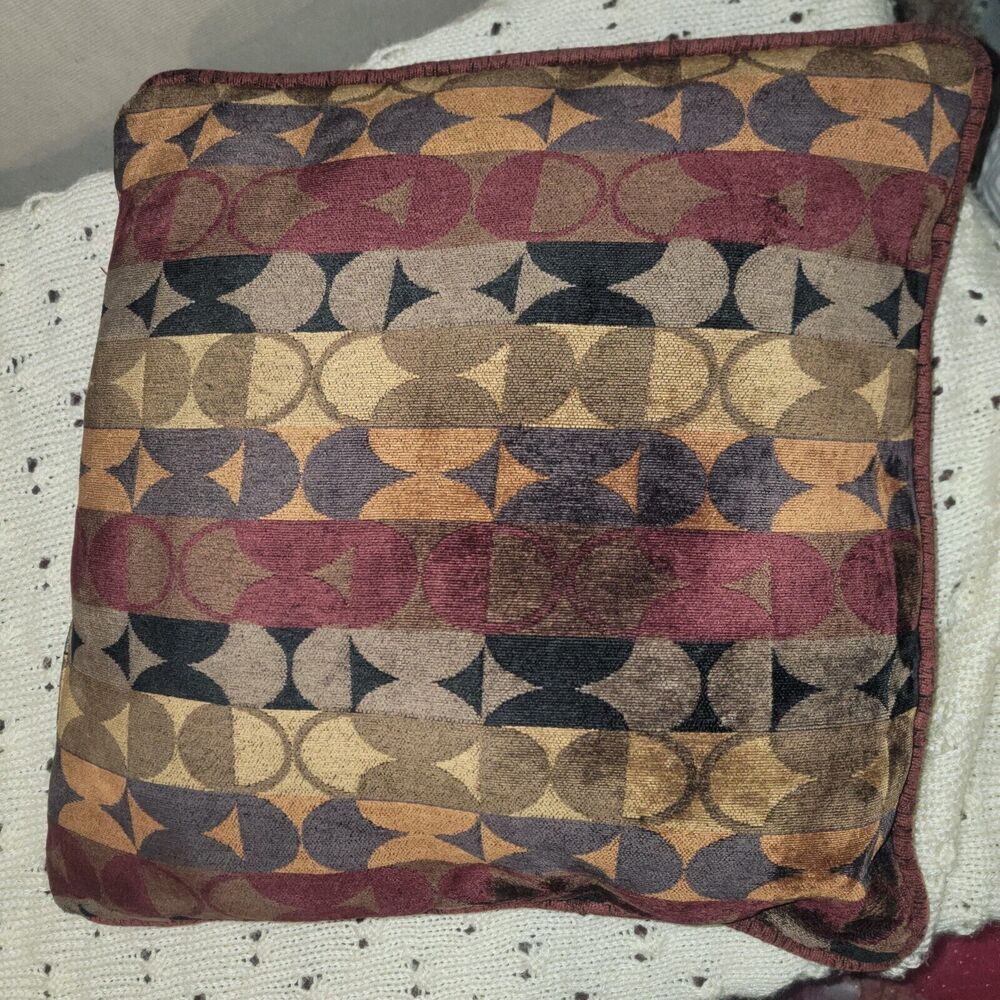 Geometric Circle Pattern Throw Pillows 2 Total Retro 17"  Chair Cushion Decor